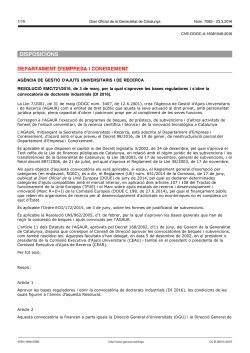 convocat ria de Doctorats Industrials