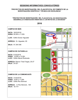 Sessions informativas convocat ries "EXCELENCIA" I "RETOS"