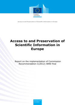 Access to and Preservation of Scientific Information in Europe