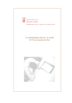 La metodologia docent i els cr dits ECTS als estudis de Dret