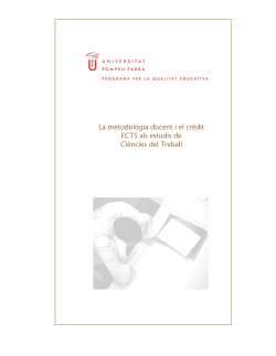 La metodologia docent i els cr dits ECTS als estudis de Ci ncies del Treball