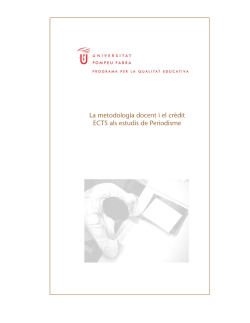 La metodologia docent i els cr dits ECTS als estudis de Periodisme