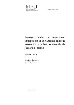 the use of pre-sentence report in Spain