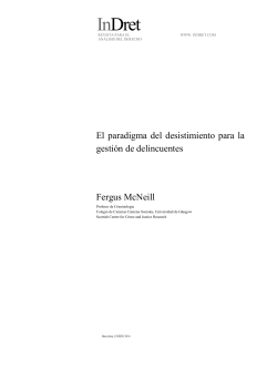 El paradigma del desistimiento para la gesti&oacute;n de delincuentes