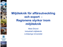 Mats Eklund, Industriell Milj&ouml;teknik