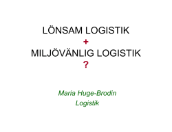 LiU/Logistik- Maria Huge-Brodin
