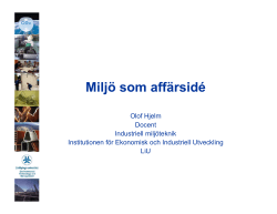 LiU/Industriell Milj&ouml;teknik-Olof Hjelm