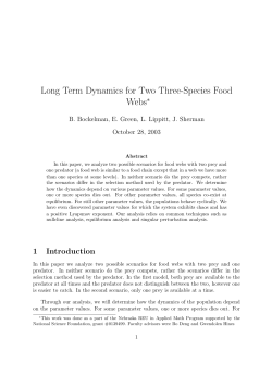Long Term Dynamics or Two Three-Species Food Webs