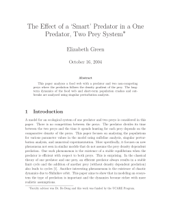 The effect of a "Smart" Predator in a One Predator, Two Prey System