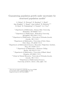 Guaranteeing Population Growth Under Uncertainty for Structured Population Models