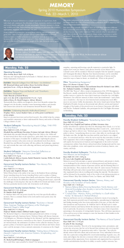 2010 Spring Humanities Symposium