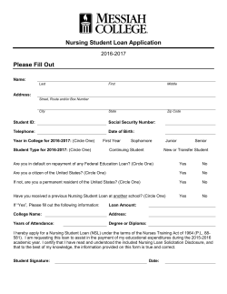 Download Nursing Student Loan Application