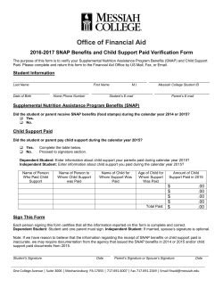 SNAP Benefits and Child Support Paid Verification Form