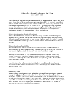 Military Benefits and Institutional Aid