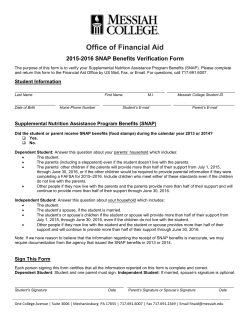 SNAP Benefits Verification Form