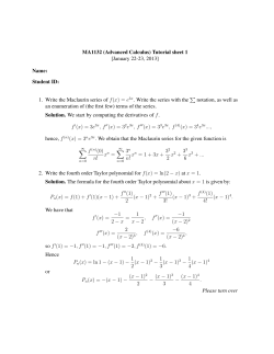 Solutions to Tutorial 1