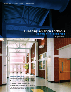 Costs and Benefits for Greening America's Schools