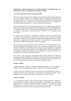 Normativa UPF sobre pr ctiques acad miques externes