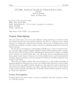 900 Advanced Methods for Political Science