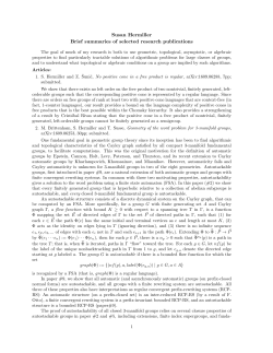 Summary of research results in these publications