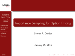 Presentation on Importance Sampling in Monte Carlo Simulation of Option Prices (PDF)