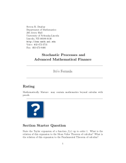 Ito's formula and Stochastic Calculus