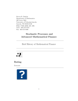 Brief History of Mathematical Models in Finance Theory