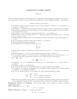 Putnam review section - Elementary Number Theory
