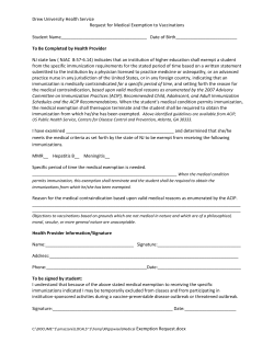 Medical Exemption