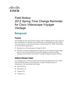 Field Notice: 2012 Spring Time Change Reminder for Cisco Videoscape Voyager Vantage