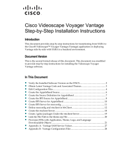 Cisco Videoscape Voyager Vantage Step-by-Step Installation Instructions