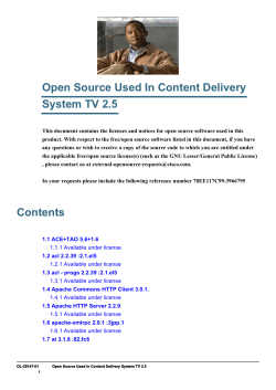 Open Source Used in CDS-TV 2.5