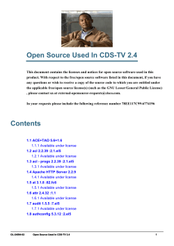 Open Source Used in CDS TV 2.4