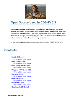 Open Source Used In CDS-TV 2.3