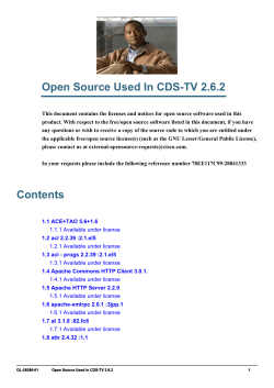 Open Source Used In CDS-TV 2.6.2