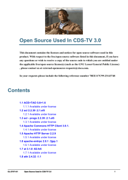Open Source Used In CDS-TV 3.0