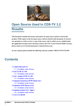 Open Source Used In CDS-TV 3.2 Rosetta