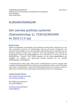 Kursanvisningar Det svenska politiska systemet ht15 final 150813.pdf
