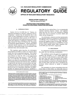US NRC Reg. Guide 8.29