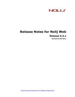 Nolij Release Notes