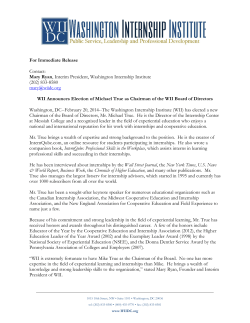Read Washington Internship Institute&acirc;&euro;&trade;s complete announcement.