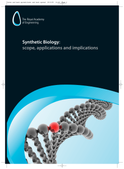 Synthetic Biology: scope, applications and implications