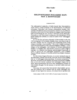 Soloveitchik s Halakhic Man: Not a Mitnagged (Modern Judaism, Vol.13: 1993)