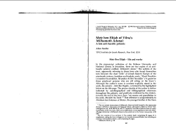 Meir ben Elijah s Milhamot Ado-nai: A Late anti-Hasidic Polemic