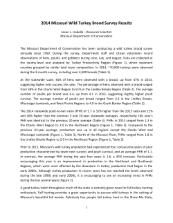 2014 Missouri Wild Turkey Brood Survey Results