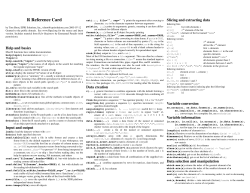 R Reference Card