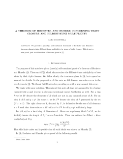 A theorem of Hochster and Huneke concerning tight closure and Hilbert-Kunz mutliplicity,