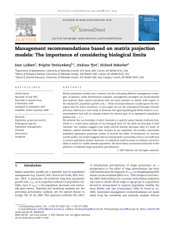 Management recommendations based on matrix projection models: the importance of considering biological limits