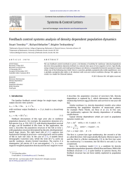 Feedback control systems analysis of density dependent population dynamics