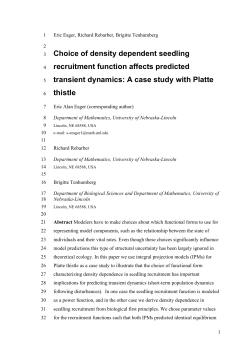 Choice of density dependent seedling recruitment function affects predicted transient dynamics: A case study with Platte thistle